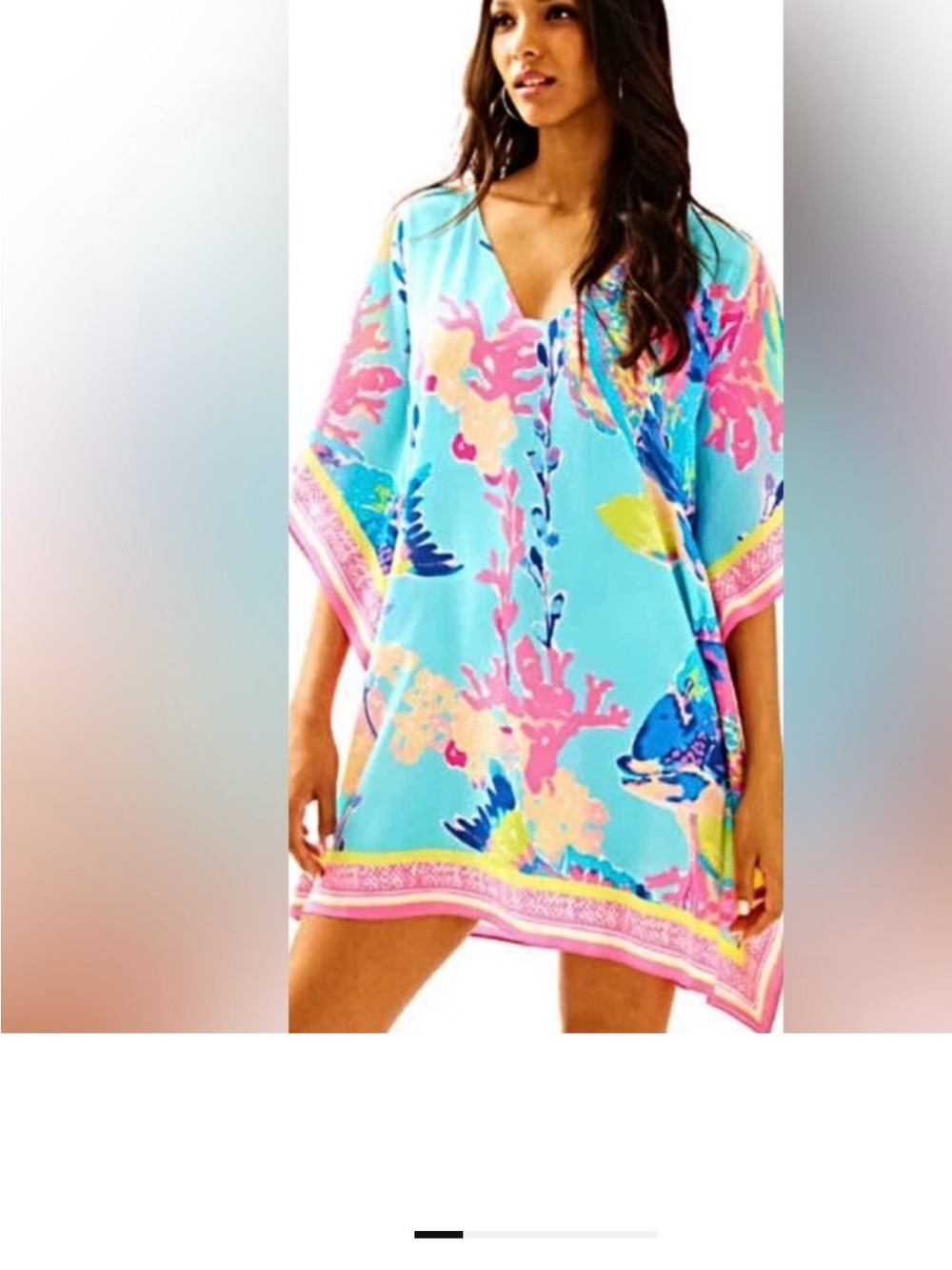 Lilly Pulitzer Liindamarie Caftan in Shorely Blue Sandstorm - Picture 1 of 5